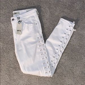Lace-up Topshop ‘Jamie’ Skinny Jeans